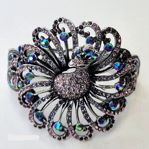Blue Peacock Cuff Bracelet